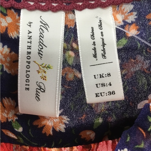 Meadow Rue Anthropology Blouse, Color: Red, Size: 4 - Picture 3 of 3